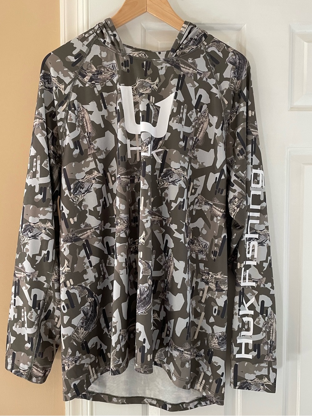 Huk KC Icon Apex Vert Long Sleeve Hoodie Moss Large - Picture 3 of 6